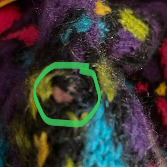 Vtg Express Handknitted Floral Mohair Oversized Sweater - Picture 5 of 5